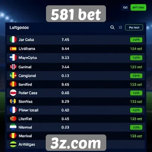 Mercados de apostas disponíveis no 581 bet